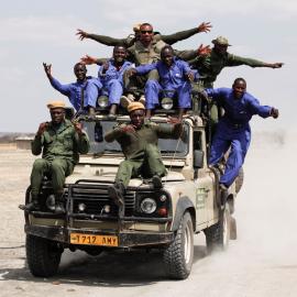 Scouts on patrol in Tanzania,