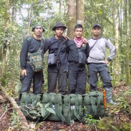 A Tiger Protection and Conservation Unit patrol team close to the Jambi Bengkulu borders