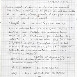 Written letters of commitment from Traditional chiefs is part of the process