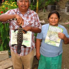 Locals part of the community monitoring program on beaded lizard population