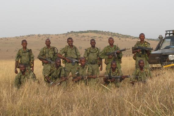 NRT Rapid Reaction Team. Photo NRT. Northern Rangelands Trust rapid response team: 6 uniformed and armed men ready for action