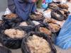 Baskets of illegal Vicuna fibre being sold at a market.