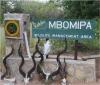 The welcome sign for the MBOMIPA Wildlife Management Area.
